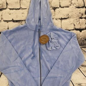 Splendid Cropped Zipper Hoodie Dream Blue Size:XS